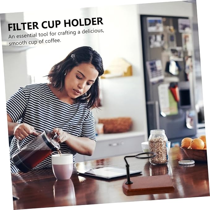 1pc Coffee Dripper Stand Stable Real Wood Base - Image 9