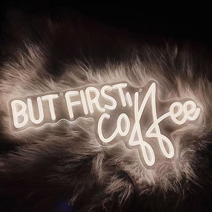 Coffee Bar Signs for Home Kitchen Cafe Corner Shop Decor LED Dimmable But First - Image 4