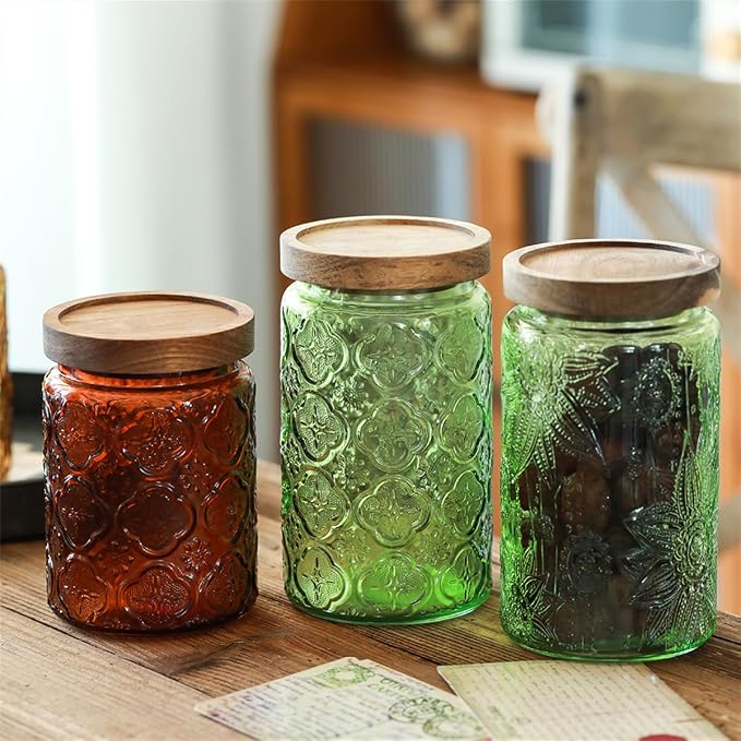 ANSQU Set of 4 Vintage Glass Mason Jars - Image 6