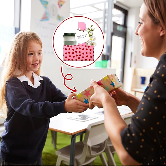 24 Set Teacher Appreciation Gifts Apple 2 Cup Drink Carrier - Image 7