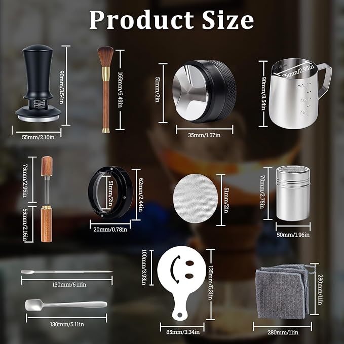 28PCS 51mm Espresso Accessories Kit, Espresso Knock Box and Tamping Station - Image 7