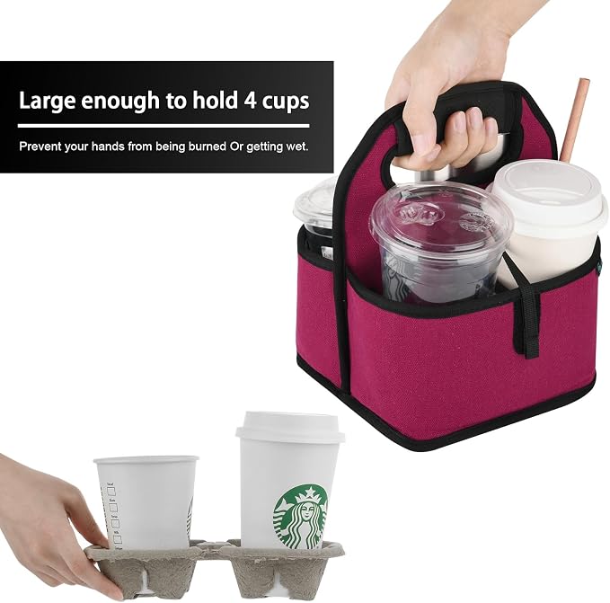 Beautyflier Reusable Insulated Coffee Cup Carrier, Portable Drink Holder - Image 6
