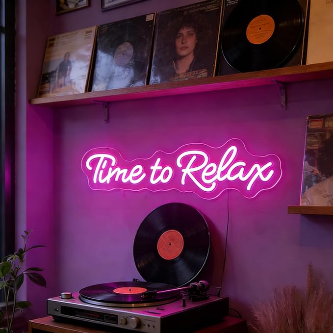 Time To Relax Neon Sign Light Up Dimmable Relaxation Sign USB Powered Relax LED - Image 5