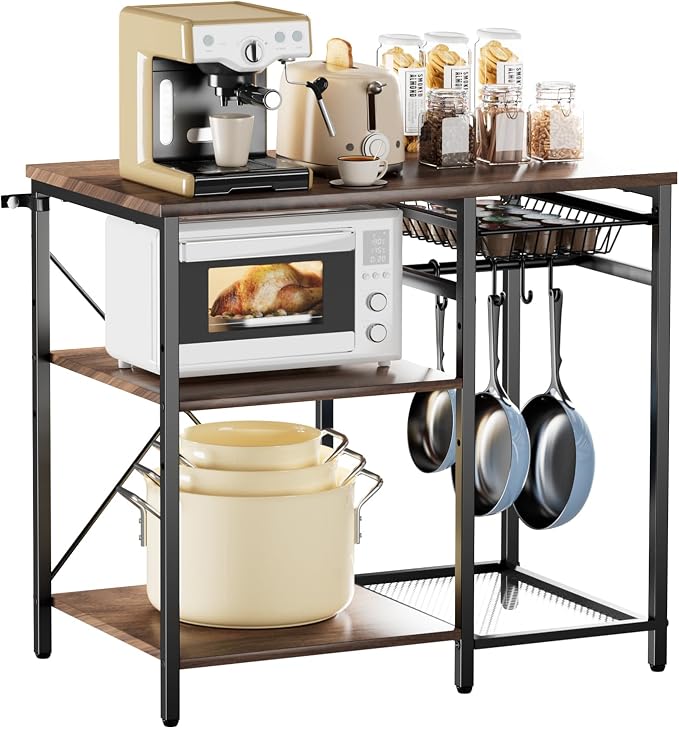 VEVOR Bakers Rack, 35.4 inch Width Microwave Stand, Kitchen Stand - Image 9