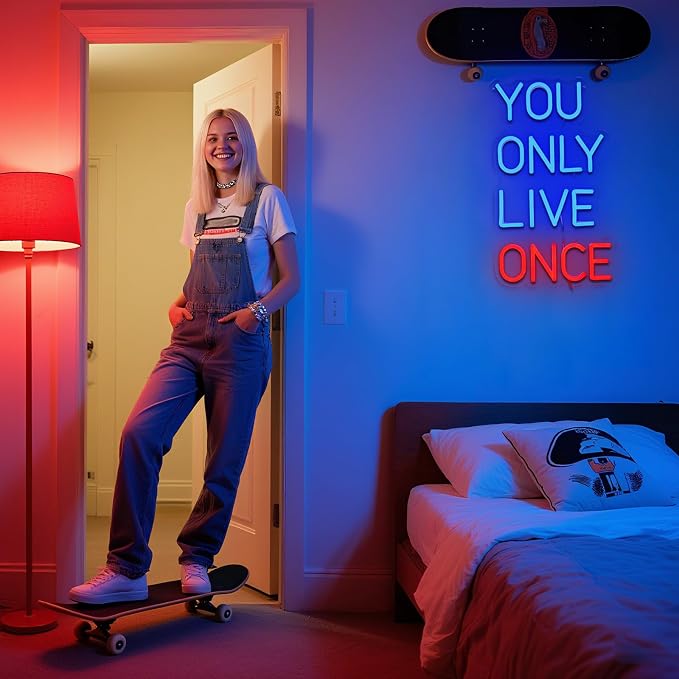 You Only Live Once Neon Sign for Wall Decor Dimmable Inspirational Led Sign for - Image 7