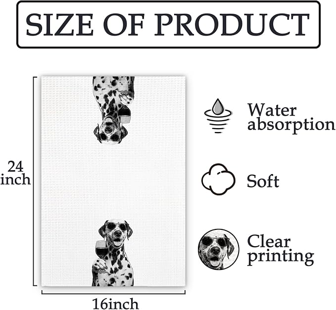 Dalmatian Gifts Wine Dog Kitchen Towels, Gifts - Image 7
