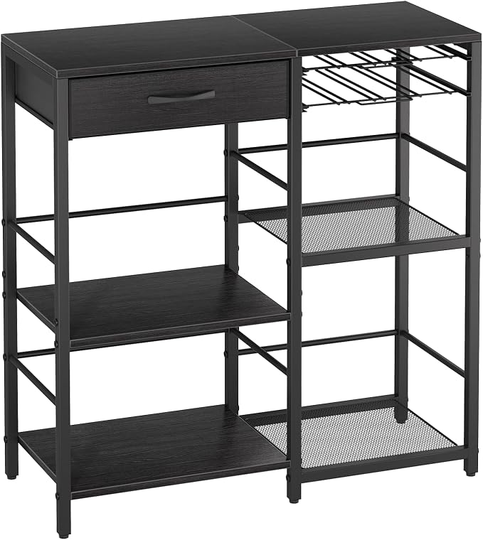 Coffee Bar with Integrated Storage, 5-Tier Coffee Bar Cabinet with Drawers - Image 8