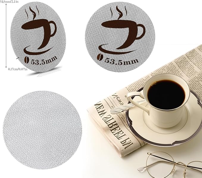2 Packs 53.5mm Espresso Puck Screen, Reusable Puck Screen Replacement, Perfect - Image 8