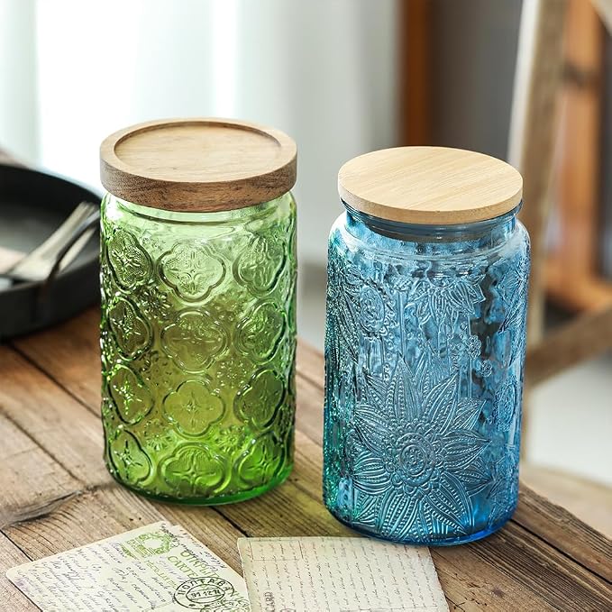 ANSQU 34oz Blue Glass Container, Candy Jar - Image 8