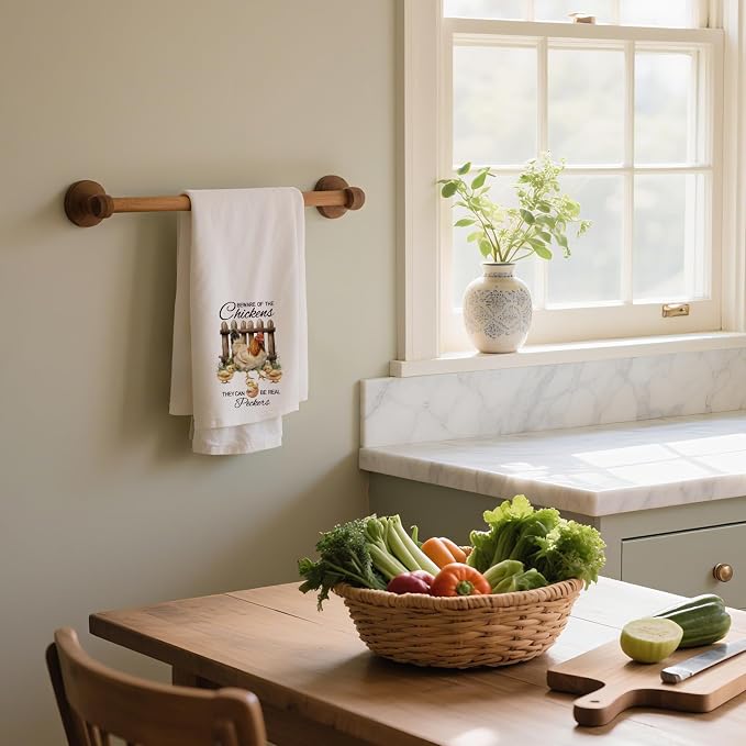 CUTHOLLOW Farm Rooster Decorative Kitchen Towels Set of 4, 15.74"x23.62" Soft & - Image 7