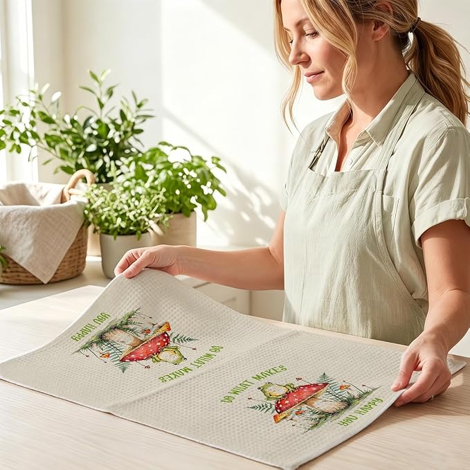 2 Pcs Mushroom Kitchen Towels, Butterfly Soft Absorbent Tea Hand Towel - Image 6