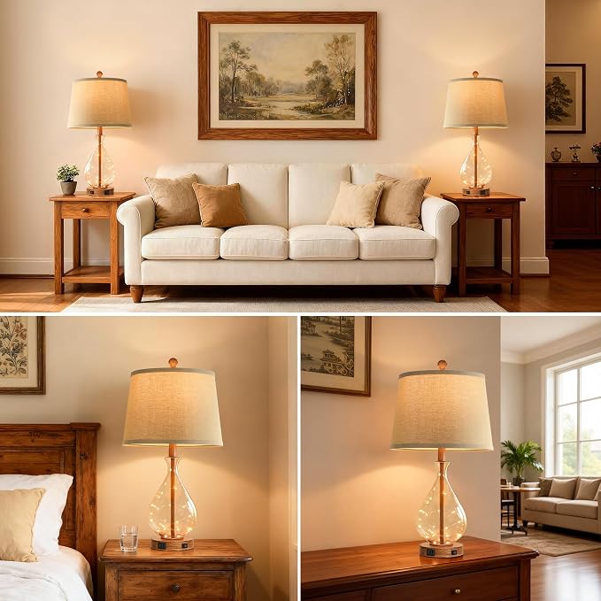 QiMH Farmhouse Table Lamps Set of 2 - Image 7