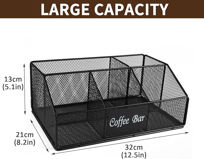Coffee Bar Organizer for Accessories, Metal Station for Countertop, 5 - Image 7