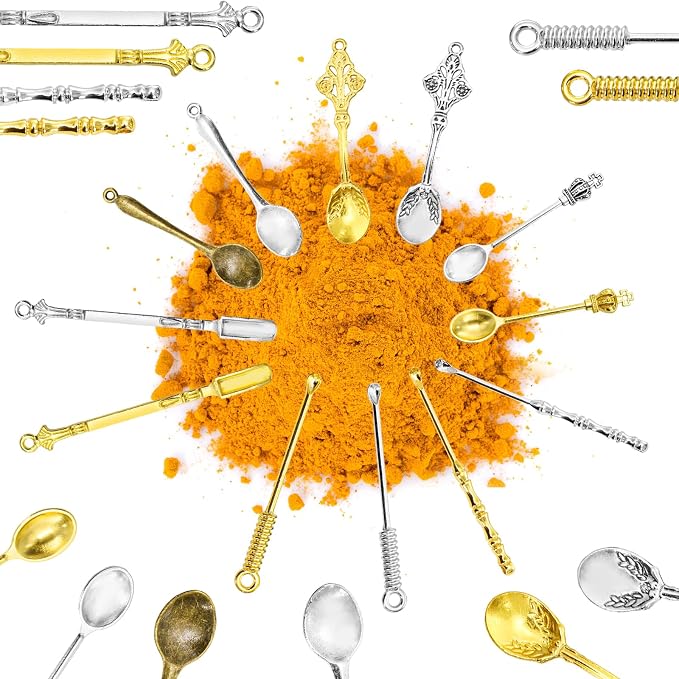 Foraineam 40 Pieces Mini Spoons Tiny Shovel Spoon, Metal Medicine Spoon Powder - Image 8