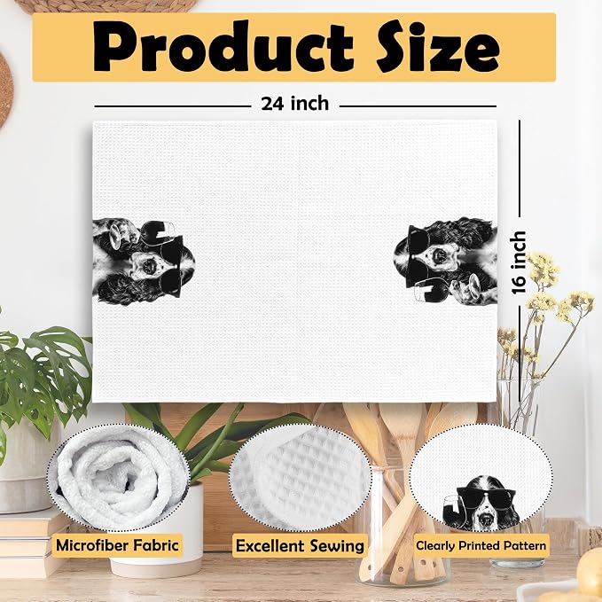 Funny Springer Spaniel Kitchen Towels Set of 2, Funny Dog Kitchen Accessories - Image 6