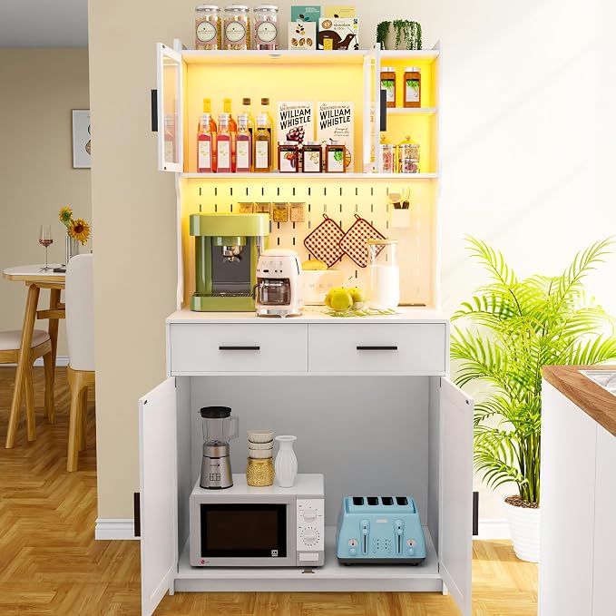 Gurexl 64" Farmhouse Kitchen Pantry - Image 9