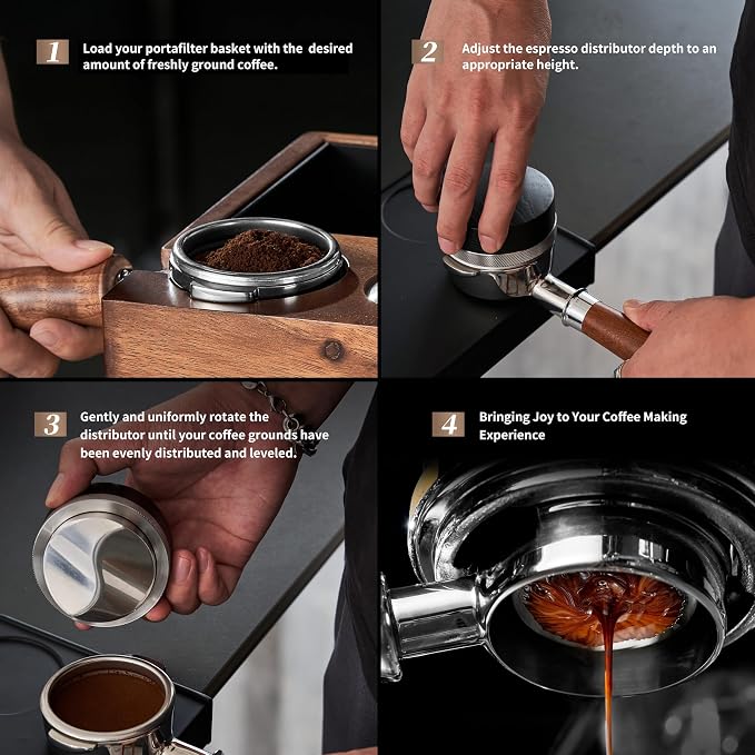 58mm Coffee Distributor, Espresso Distribution Tool, Adjustable Depth Espresso - Image 6