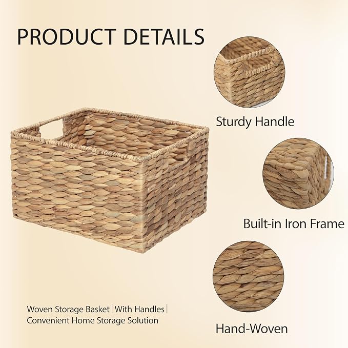 Large Rectangular Water Hyacinth Storage Basket - Image 7