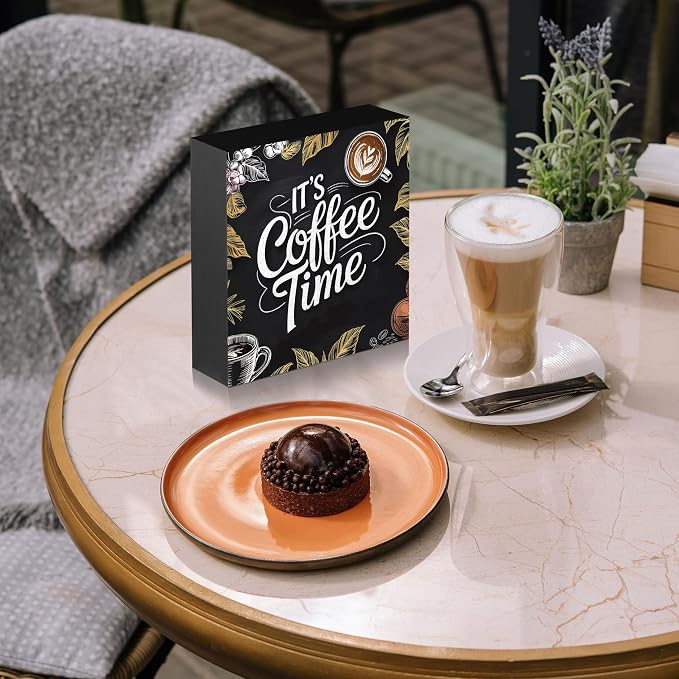 It's Coffee Time Wooden Box Decor 5x5 in - Image 5