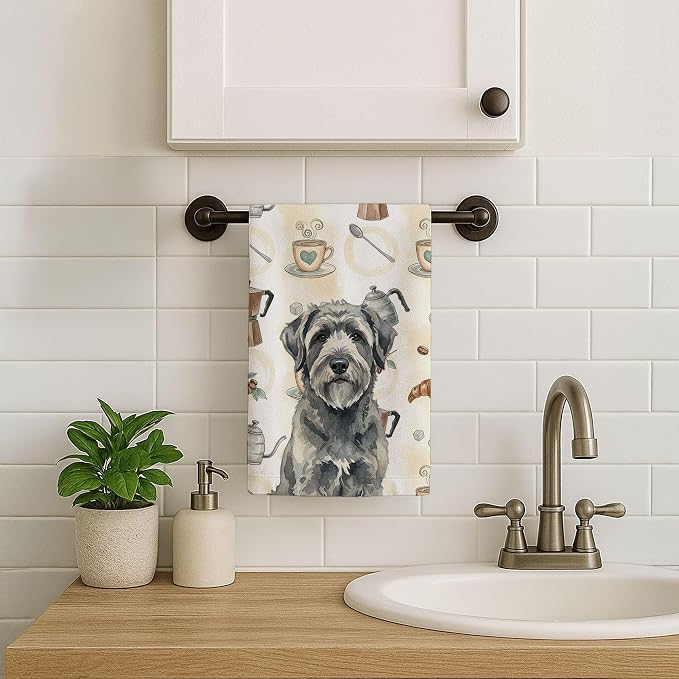 Caroline's Treasures Gray Bouvier des Flandres Coffee Bar Kitchen Towel Velour - Image 7