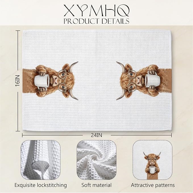 Highland Cow Gift Kitchen Towels, Highland Cow Gifts - Image 6