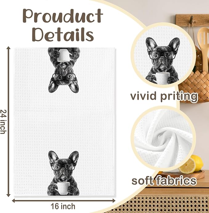 Funny French Bulldog Kitchen Towels, Dog Kitchen Accessories, Dog Chef Gifts - Image 6