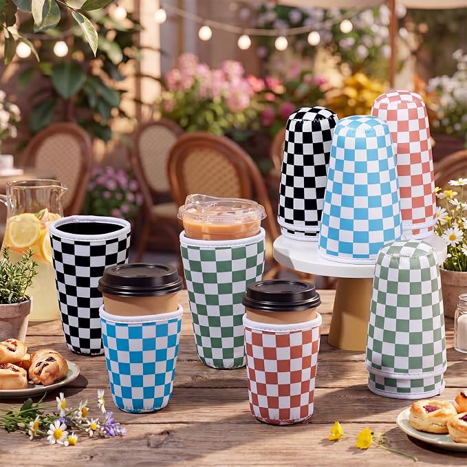 Chengu 12 Pack Reusable Insulated Neoprene Iced Coffee Sleeves 3 Sizes Durable - Image 7