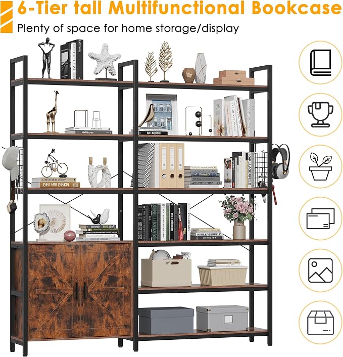 6-tire Farmhouse Corner Book Shelf - Image 9