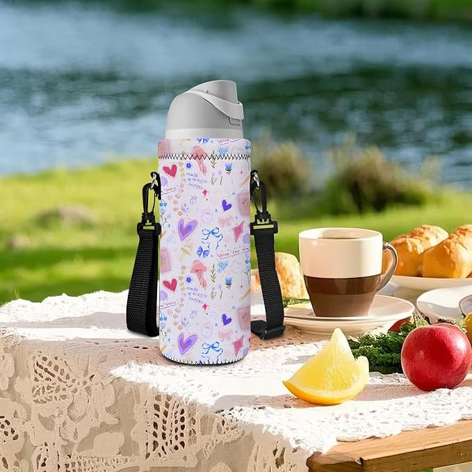 AUPET Water Bottle Bag Carrier, 24oz/32oz Insulated Neoprene bottle Sling - Image 4