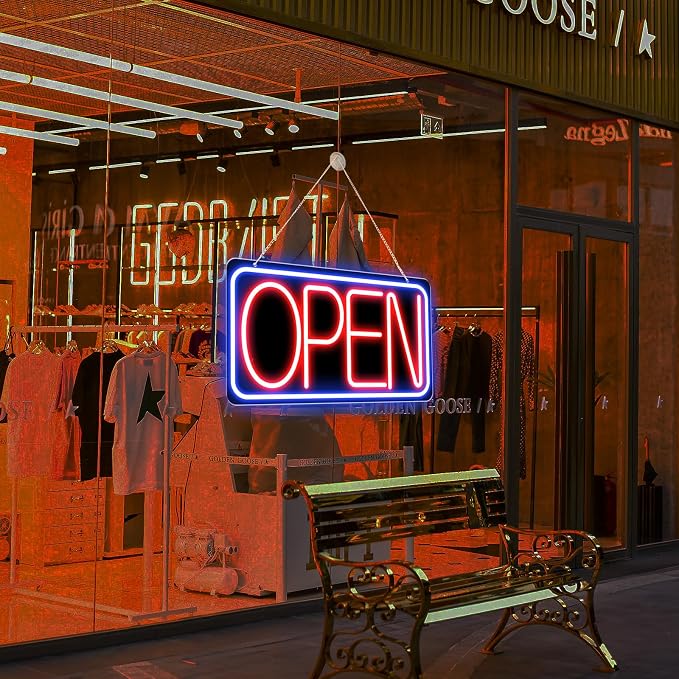 16.5" X 9" Led Neon Open Signs for Business Ultra Bright Plug In Electric Light - Image 7