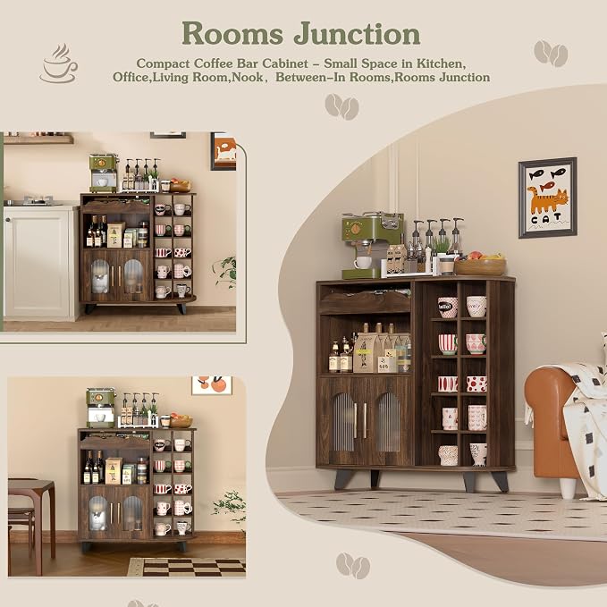VINAEMO Coffee Bar Cabinet - Image 7