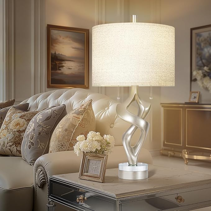 Scenekoy Sculptural Resin Table Lamp Set of 2 - Image 6