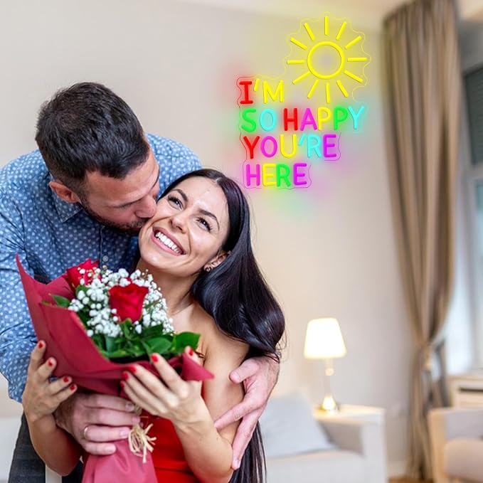I'm So Happy You're Here Neon Sign Dimmable Positive Affirmation LED Light Sign - Image 7