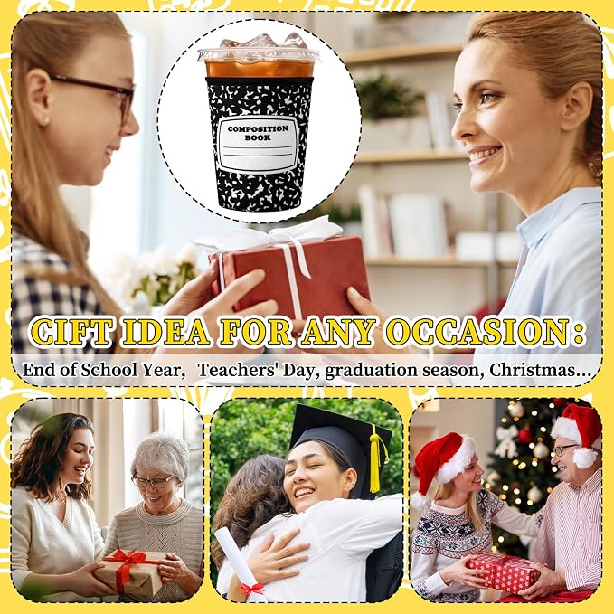 3 Pcs Teacher Appreciation Gifts Reusable Iced Coffee Sleeves Teachers Coffee - Image 7