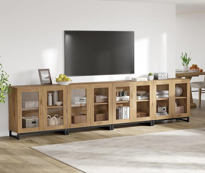 WAMPAT Sideboard Buffet Cabinets, Modern Credenza Sideboard - Image 9