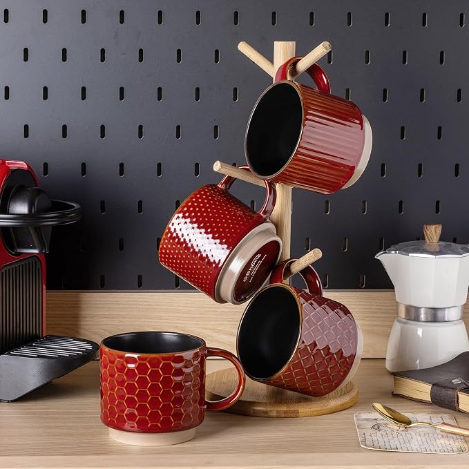 GBhome 8OZ Stackable Coffee Mugs, Ceramic Coffee Mugs - Image 8
