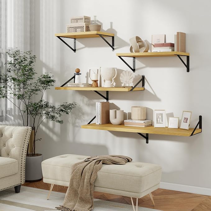 Floating Shelves 12 Inch Deep, 16W x 12D Wall Shelf Set of 2, 35 lbs Heavy Duty - Image 9