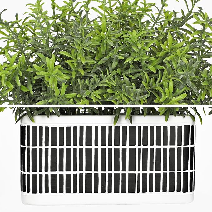 Artificial Plants Indoor Small Fake Plants in Pot Rustic Faux Boxwood Greenery - Image 7