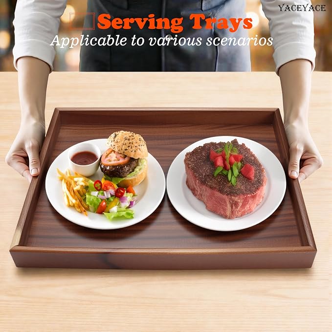 Large Tray for Ottoman Coffee Table, Large Wood Trays for Serving Food - Image 7
