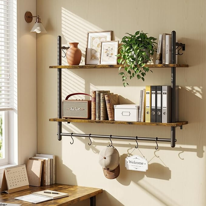 Merapi Industrial Pipe Floating Shelf - Image 7