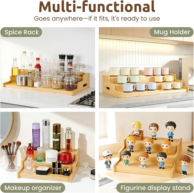 3-Tier Expandable Bamboo Mug Holder - Image 7