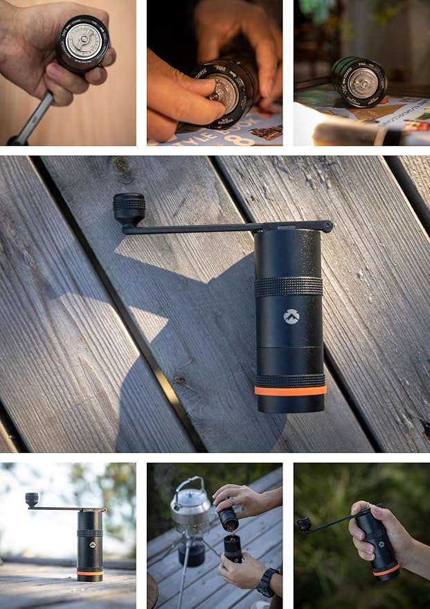 CAMPINGMOON Portable Manual Coffee Grinder Integrated Foldable Handle CNC - Image 7