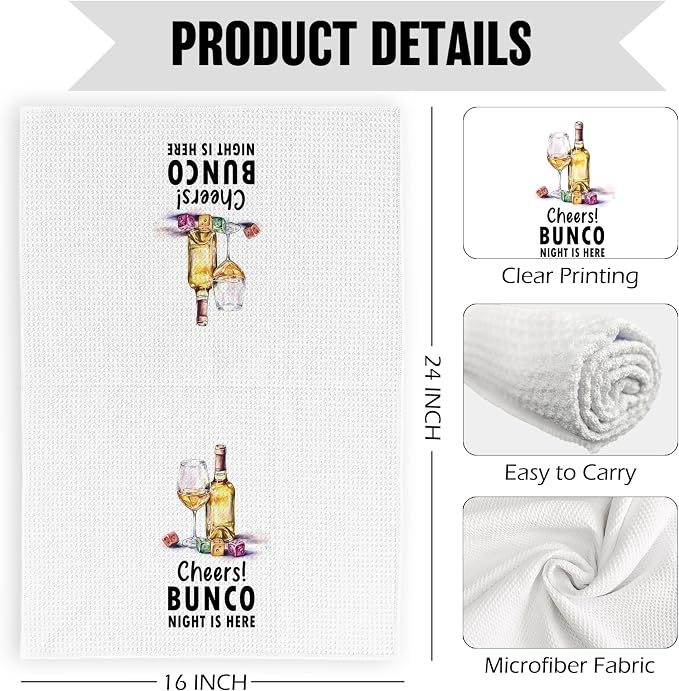 Funny Wine Kitchen Dish Towels 16x24 Inch, Bar Cart Decor Towels - Image 7