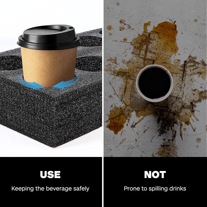 GANAZONO Multiple Holes Cup Holder Foam 8 Cup Carrier Tray Drink Carrier - Image 9