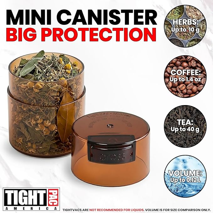 TIGHTPAC MINIVAC Portable Vacuum Seal Airtight Container – Keeps Coffee Beans - Image 8