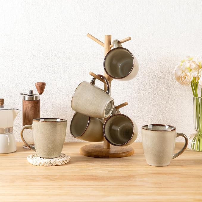GBHOME Ceramic Coffee Mugs Set of 6, 12oz Stoneware Coffee Mugs Set - Image 8