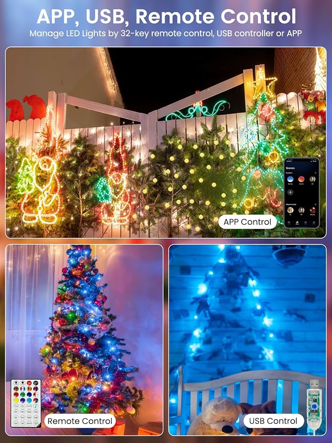 Red White and Blue Smart Color Changing String Lights - Image 8