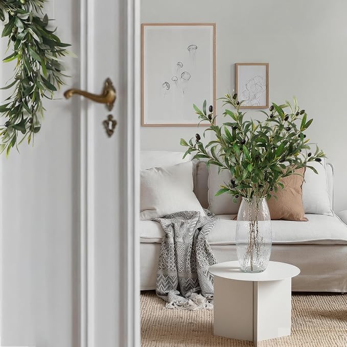 Leftover 4 Pcs 33.4'' Faux Tall Olive Branches - Image 9