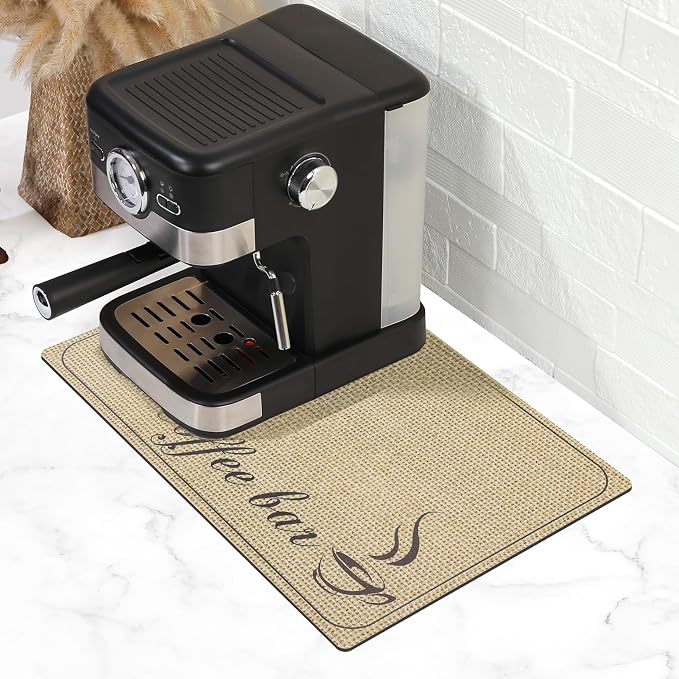 SUEH DESIGN Coffee Mat, Absorbent Dish Drying Mat 19.6 x 11.8 in Quick Dry - Image 8