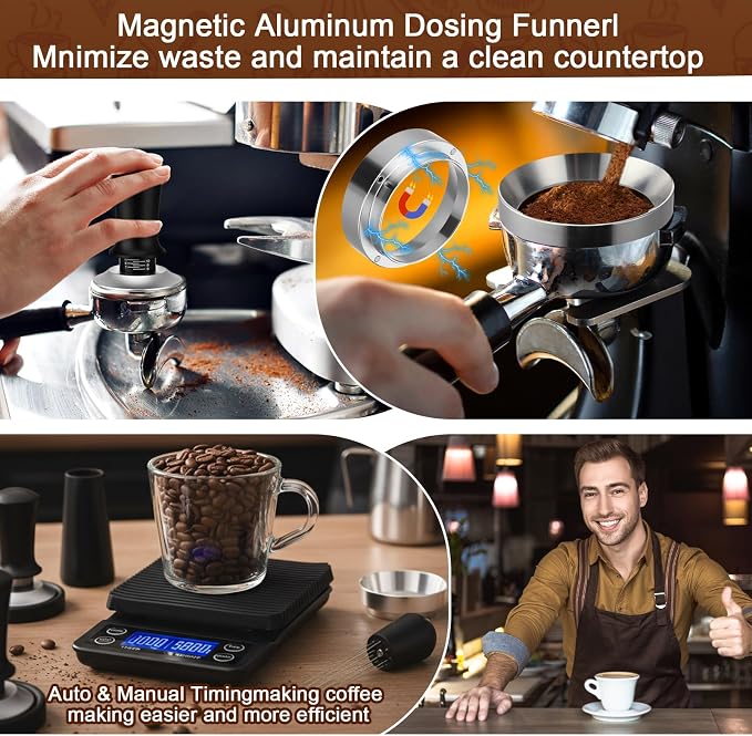 5 Pcs 53mm Espresso Accessories Kit, 3kg/0.1g Accurate Coffee Scale - Image 6